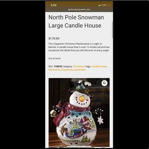 Blue Sky Snowman Large Candle House